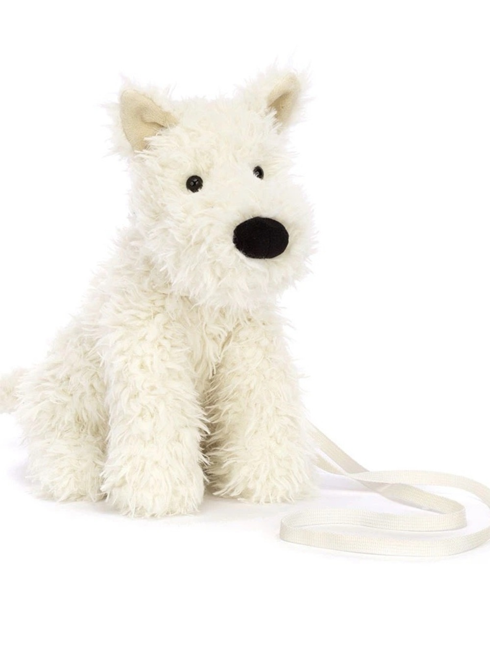 NWT Jellycat Munro Plush White Fluffy Scottie Dog Purse
